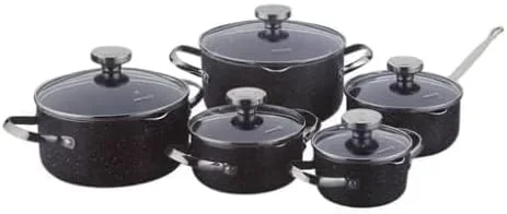 Korkmaz Granite Cookware Set for Everyday Cooking - 10-Piece