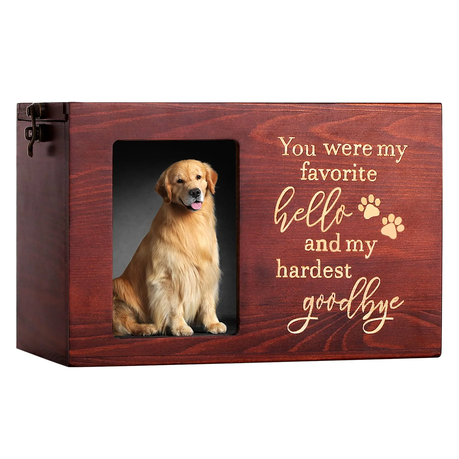DGDCDV Wooden Pet Memorial Urn with Photo Frame