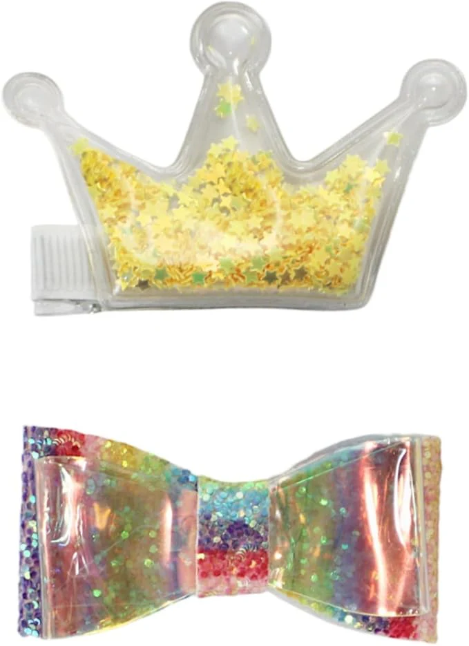 Mix&Max Girls Bow & Crown Hair Clips Set