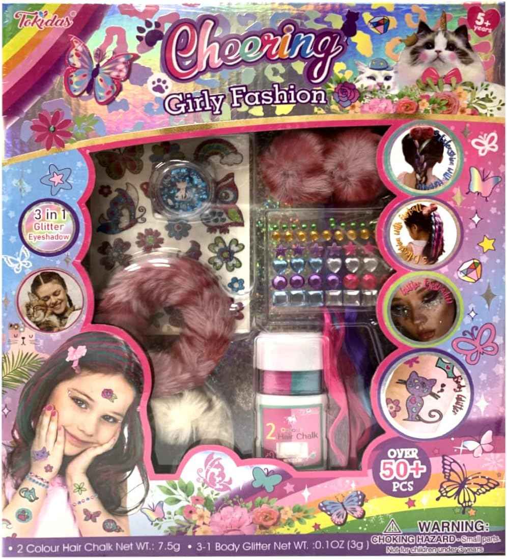Tokidas T306DG Girls Fashion Dress-Up Accessories Set – Multi Color Role Play Kit