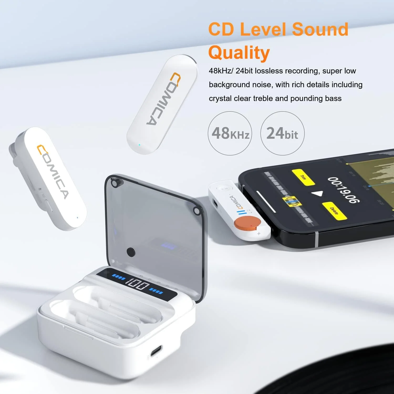 Comica 2.4GHz Wireless Lavalier Microphone with USB-C for Android