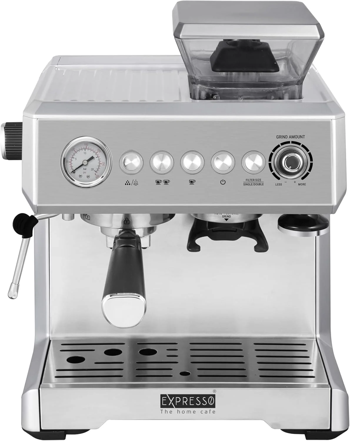 EXPRESSO AM7301 Coffee Machine 19 Bar 2.3L Stainless Steel Silver - Scratches & Without Cover