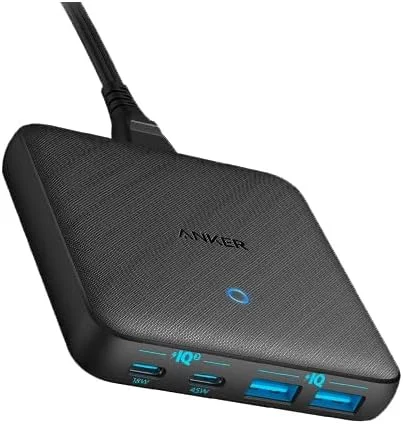 Anker Multi-Port Desktop Charger with Dual USB-C & Dual USB-A Ports