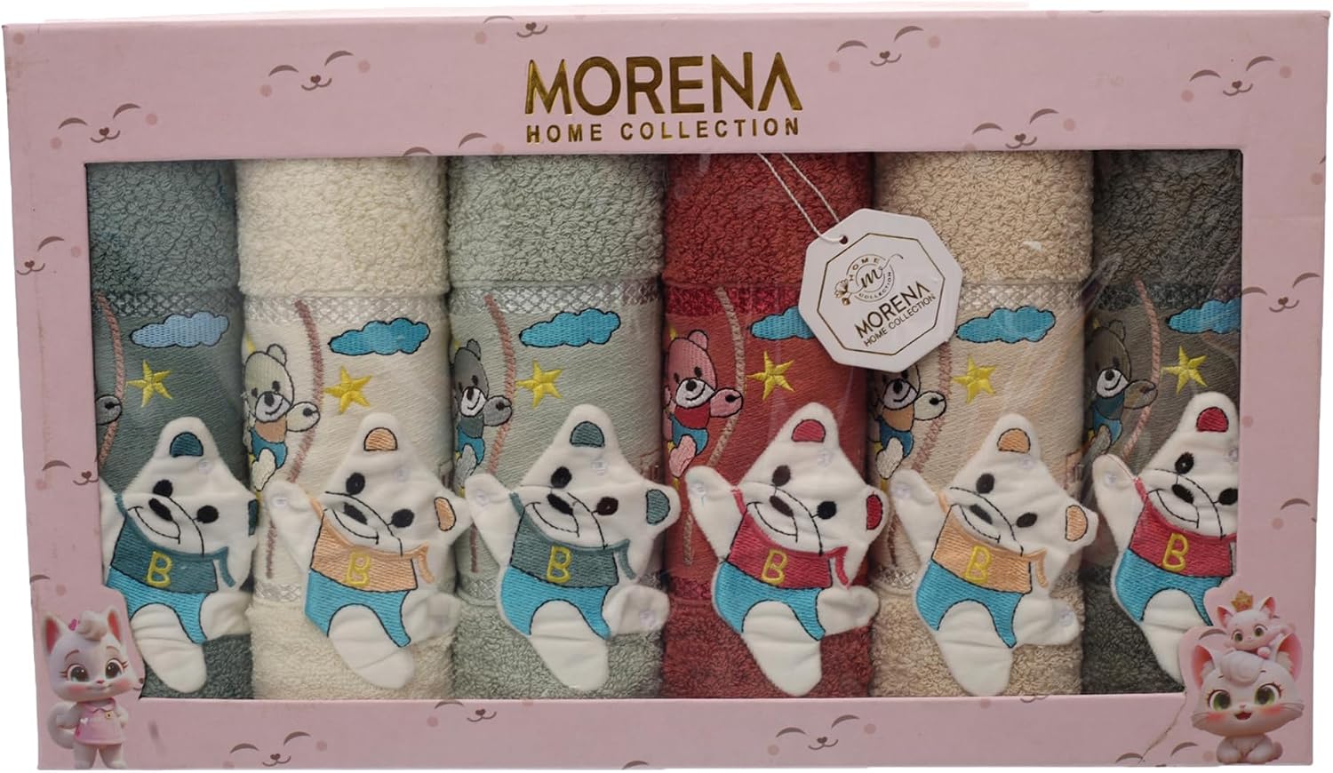 Morena Set of 6 Cotton Towels
