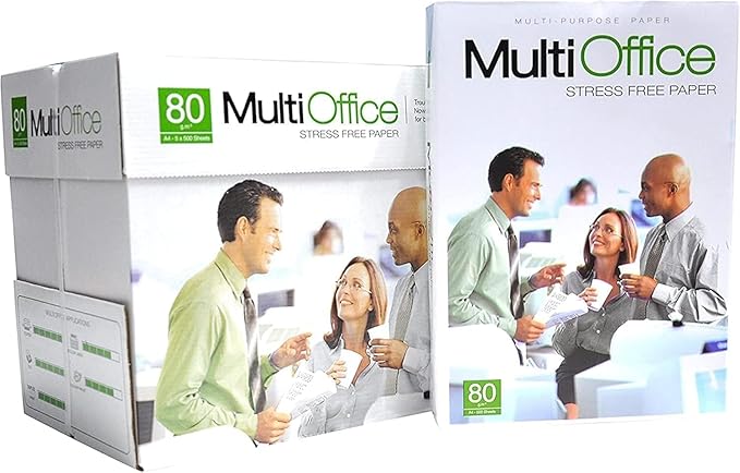 Multi Office A4 Copy Paper – 5 Reams × 500 Sheets for Printing & Copying