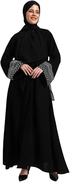 Anta Women's Embroidered  Maxi Abaya with Hijab