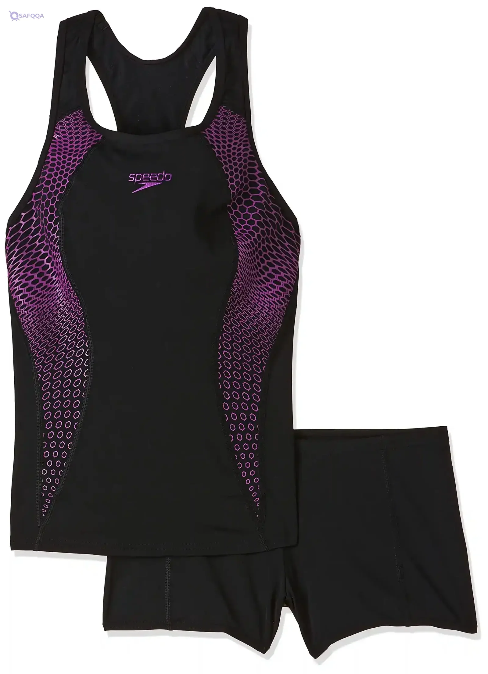 Speedo Women Sports Activewear Black Purple Fitness Training Outfit