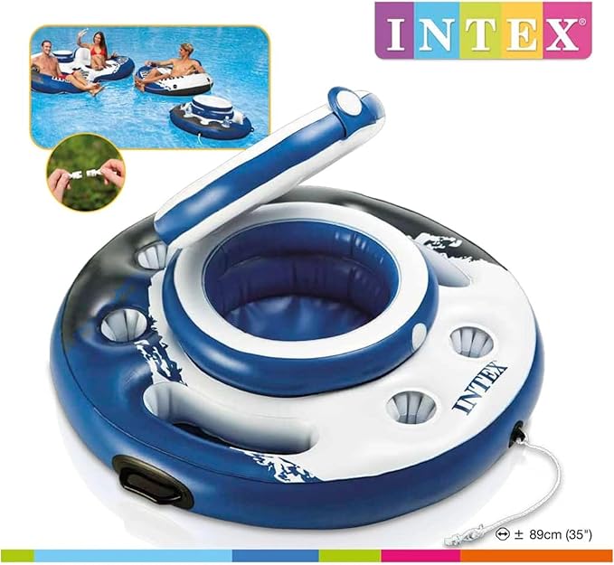 عوامة حفظ المشروبات من Intex – مبرد عائم مع حاملات أكواب