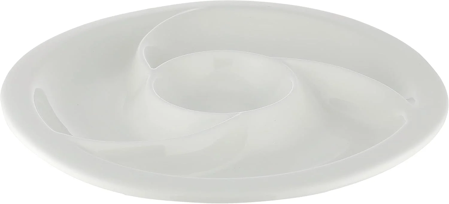 Neoflam Rosa Porcelain Divided Round Serving Plate White - 31 cm