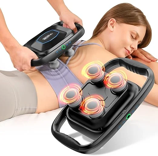 BOB AND BRAD A1 4-Head Deep Tissue Massage Gun 2-in-1 TheraPanel Percussion Massager