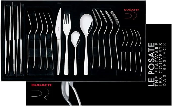 Bugatti Amalfi 30-Piece Cutlery Flatware Set with Gallery Gift Box