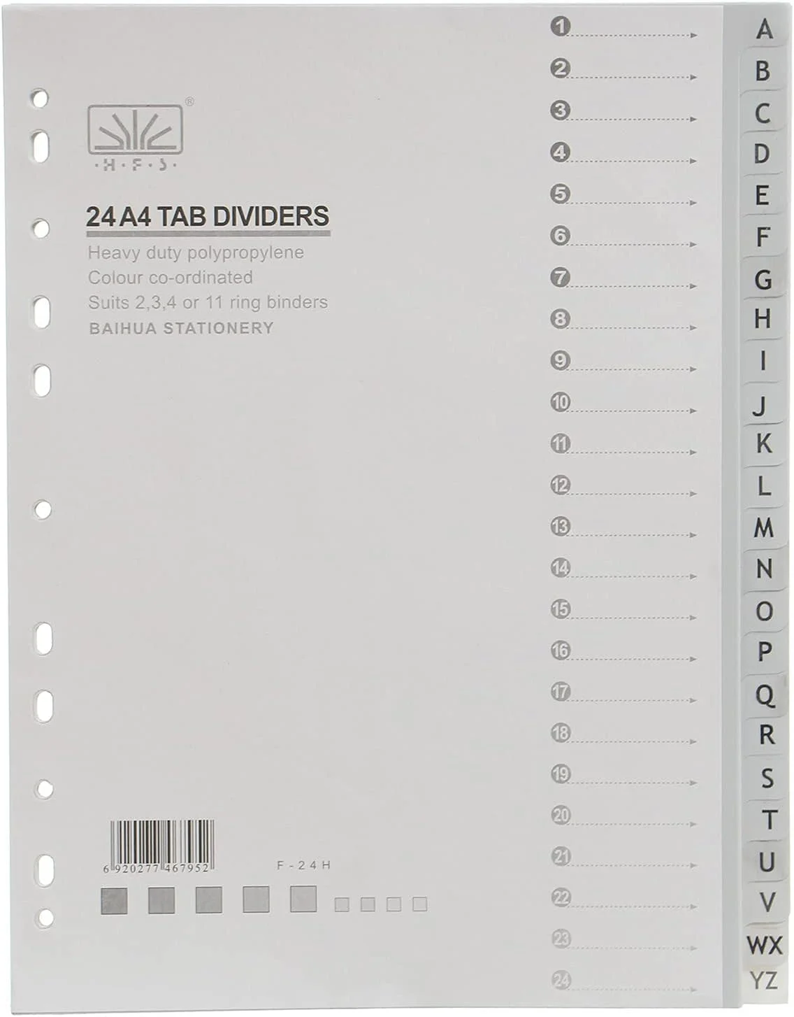 HFS Alphabetical Tab Dividers