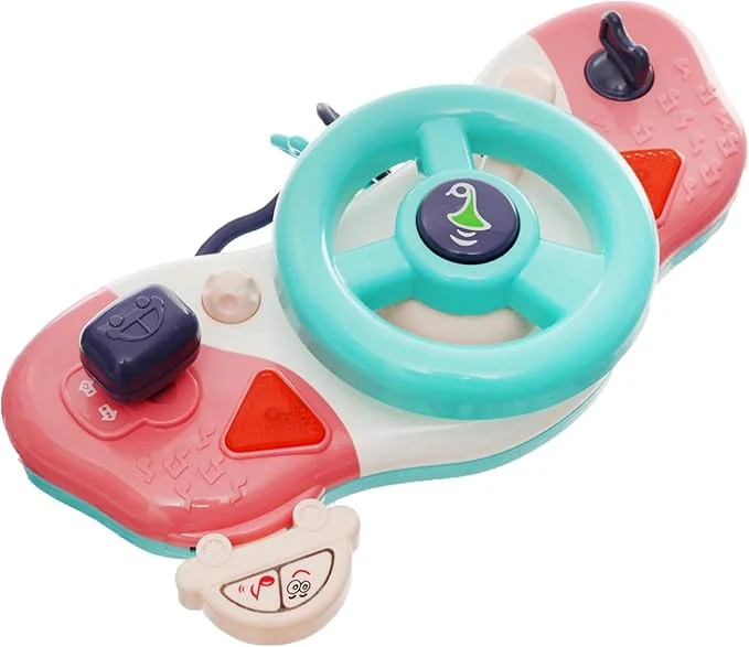 Kids Toy Steering Wheel & Key Set with Lights & Music