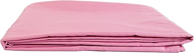 Home of linen Premium Striped Flat Bed Sheet