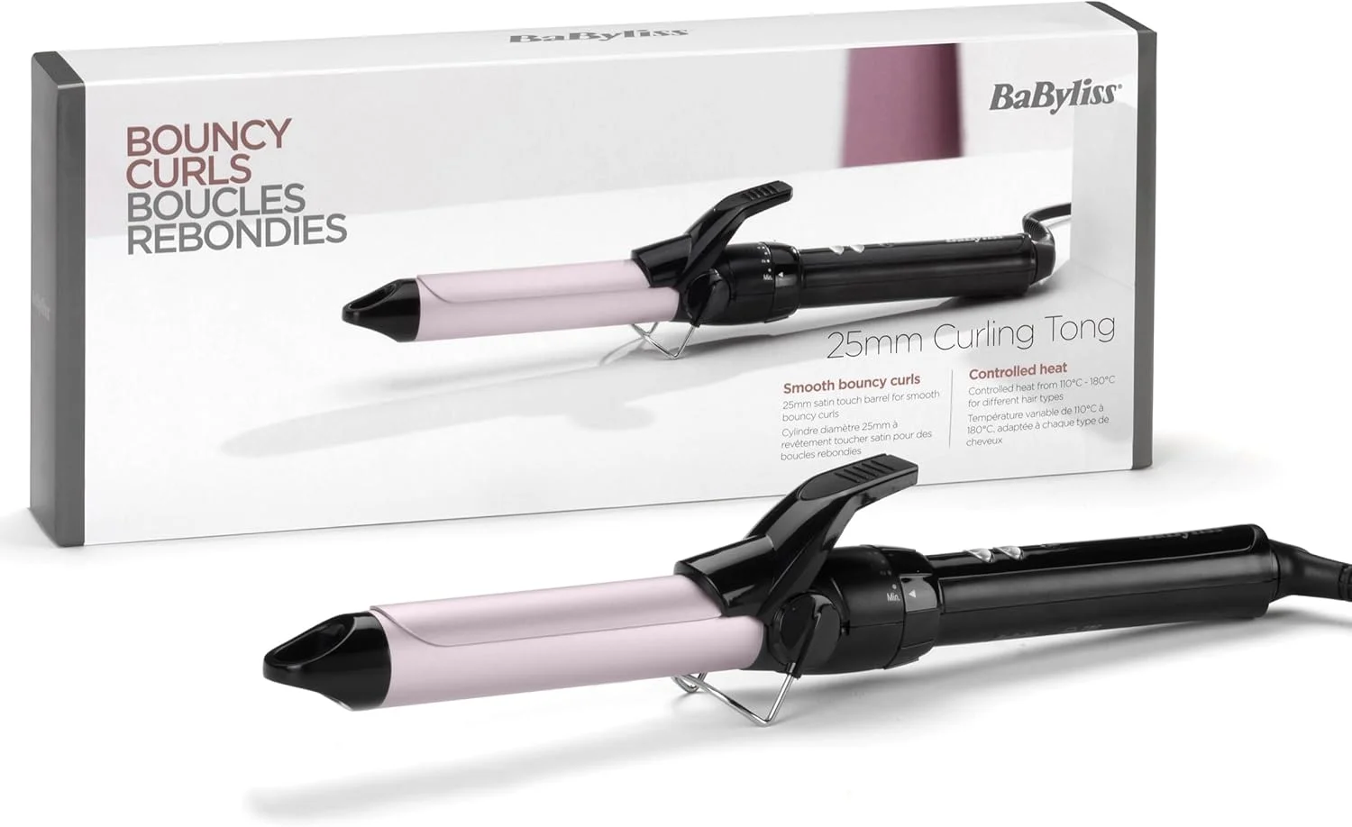 مكواة تجعيد الشعر نسائية من BaByliss بقطر 25 مم بطبقة سيراميك Sublim’ Touch - موديل C325E