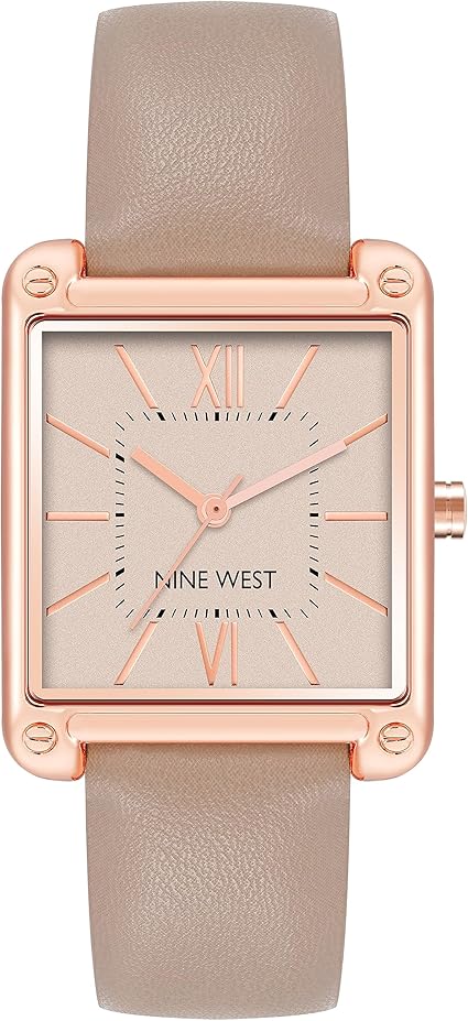 Nine West Women's Strap Watch Rose Gold Elegant Analog Design