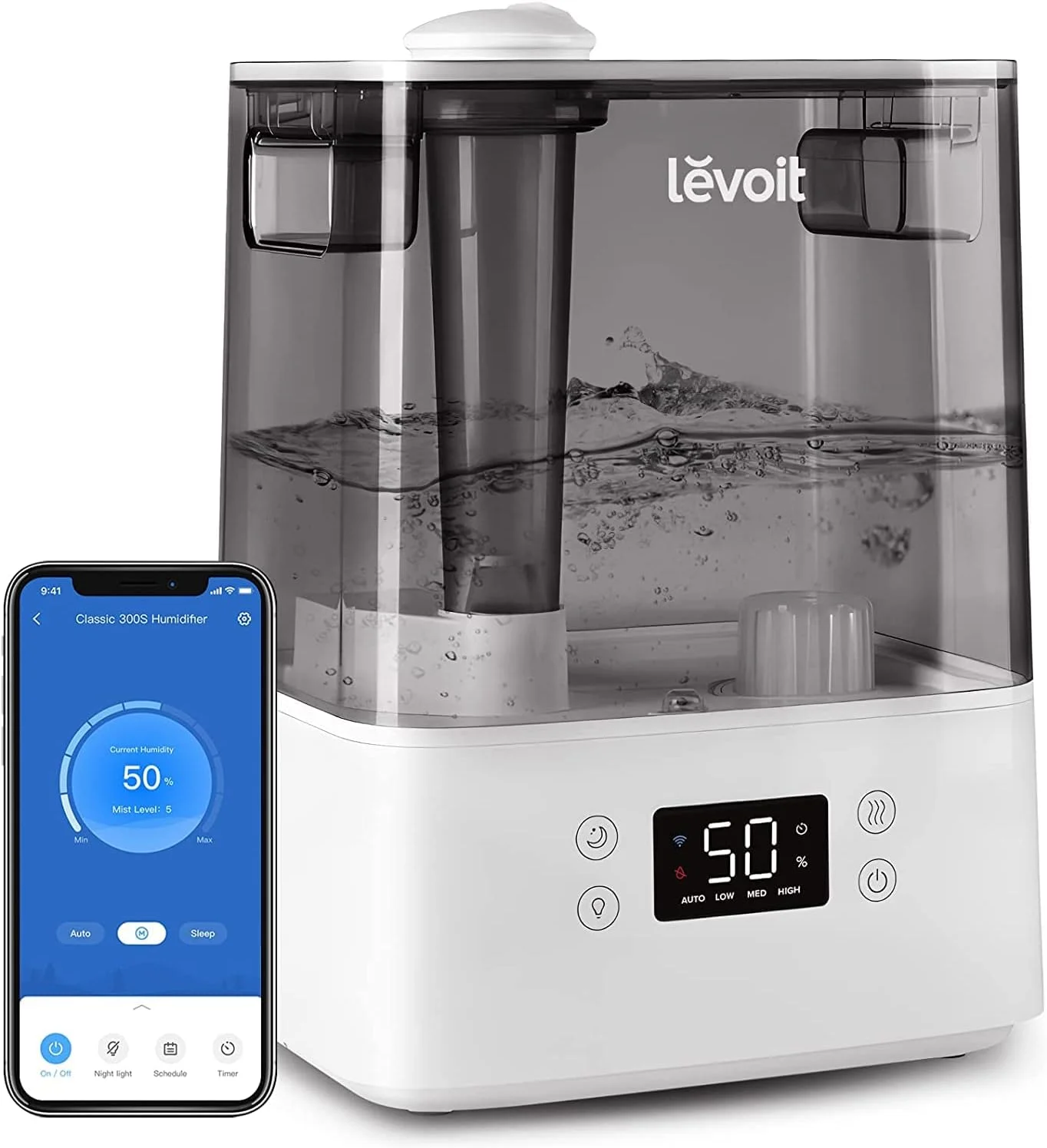 LEVOIT 6L Smart Humidifier with Alexa & Cool Mist Gray - Scratches