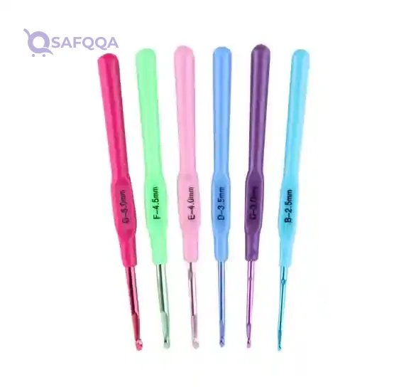 Generic 6-Piece Crochet Hooks Set Multi Color – Needlework Knitting Tools Set