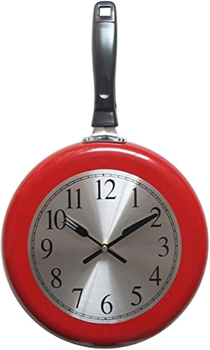 Timelike Pan-Shaped Round Analogue Kitchen Wall Clock - damaged box