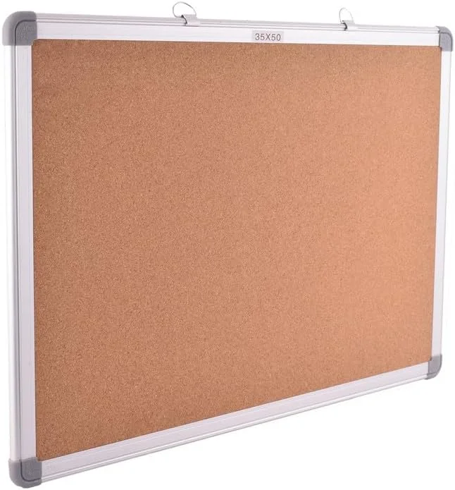 35 × 50 cm Cork Bulletin Board with Aluminum Frame for Notes & Displays