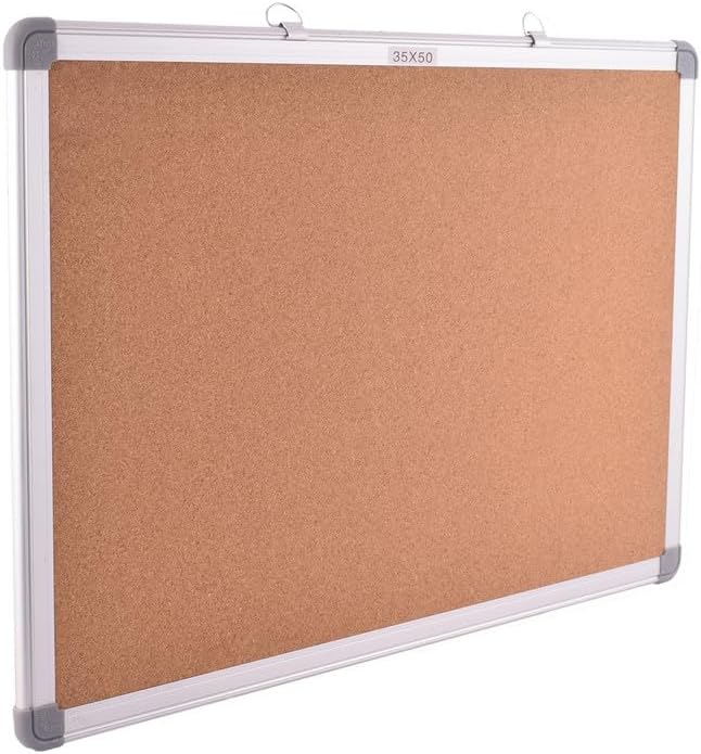 35 × 50 cm Cork Bulletin Board with Aluminum Frame for Notes & Displays
