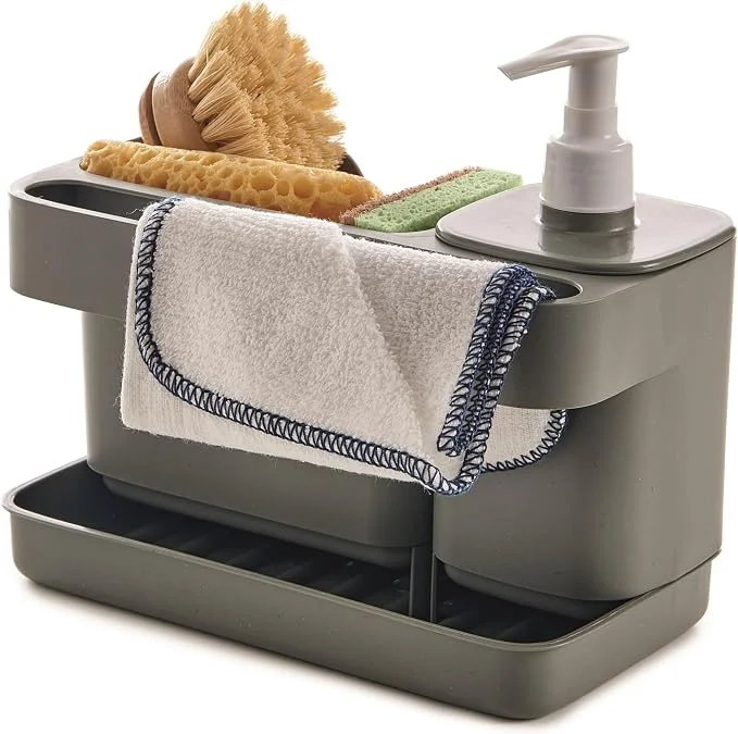 Snips Multi-Purpose Kitchen or Bathroom Sink Organizer with Soap Dispenser