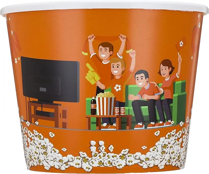 Merwy Round Plastic Popcorn Cup for Home Use