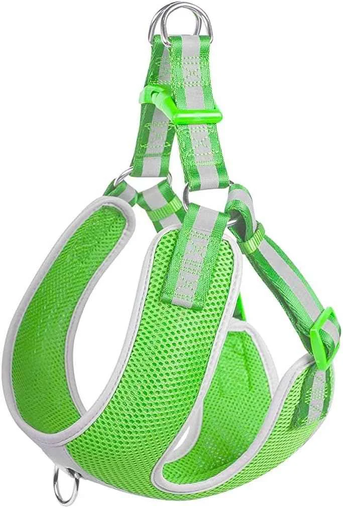 Fida Dog Harness Reflective Adjustable Green Comfortable Secure Fit Pet Vest