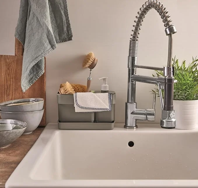 Snips Multi-Purpose Kitchen or Bathroom Sink Organizer with Soap Dispenser