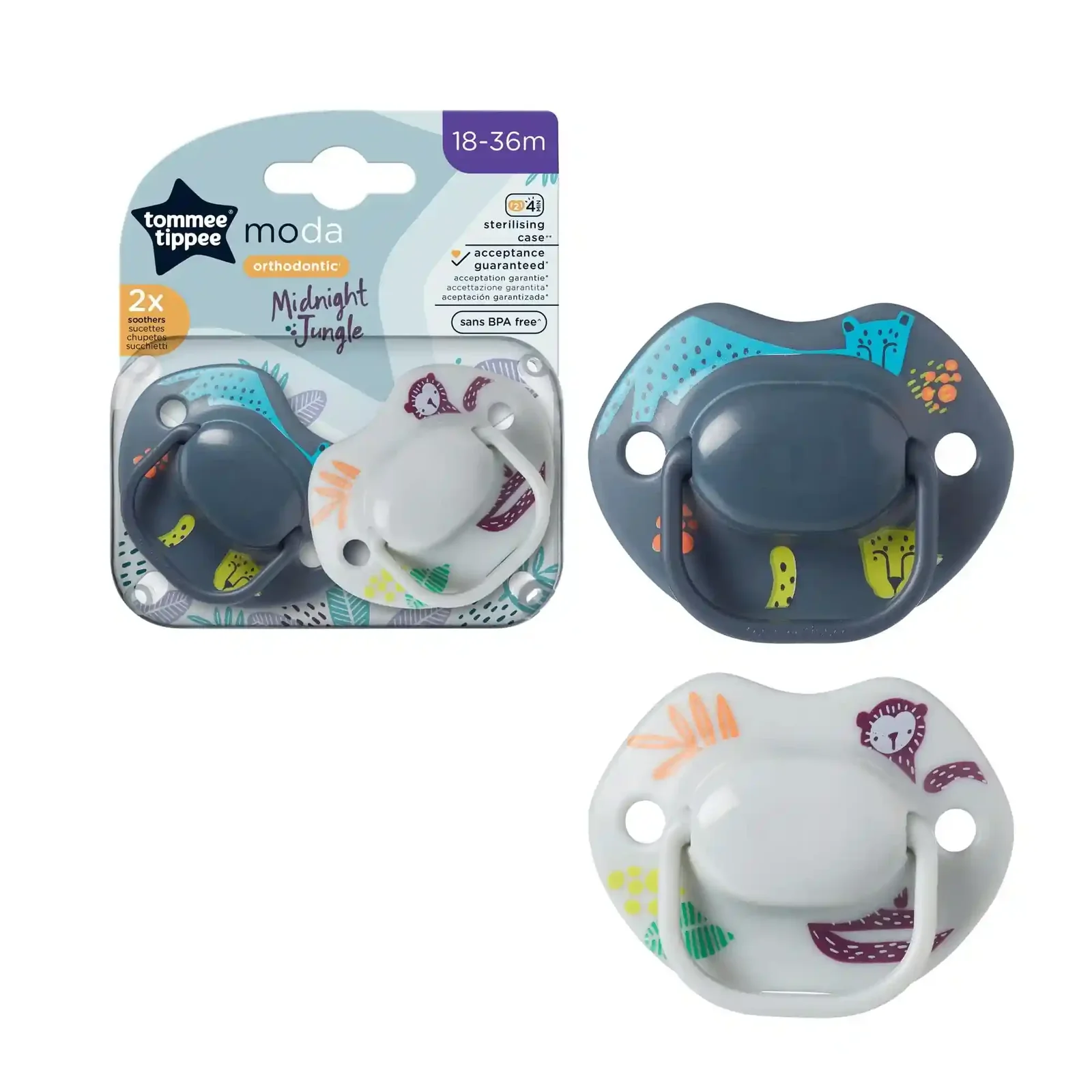 Tommee Tippee Moda Soother – 2 Pack (18–36 Months)