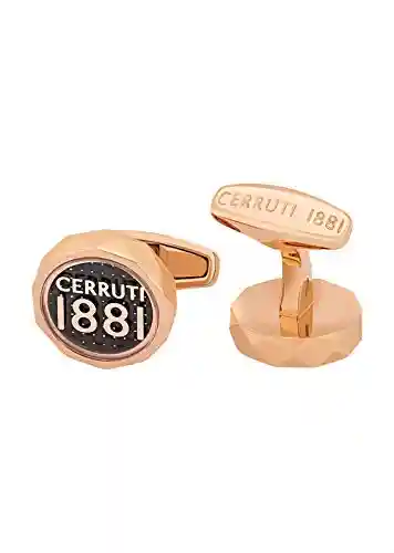 Cerruti 1881 Gold Plated Stainless Steel Cufflinks Embossed Logo Men