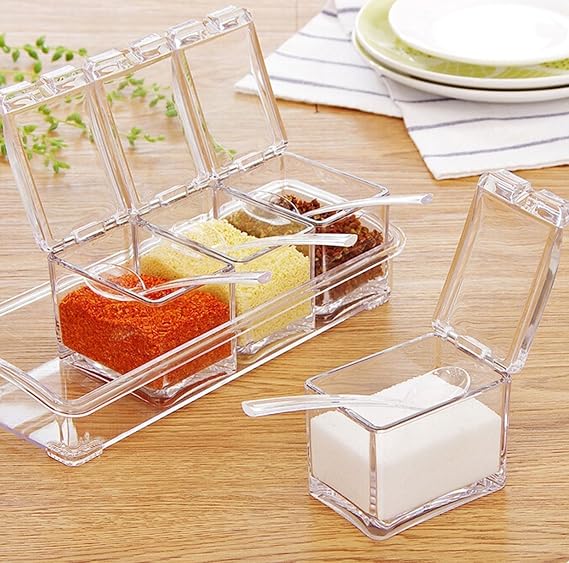 Dreamworld Spice Box Container with Base & Spoon