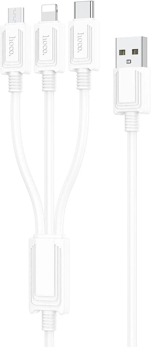 Hoco X74 3-in-1 Charging Cable 1 Meter 2A USB-A to Type-C, Micro-USB & Lightning
