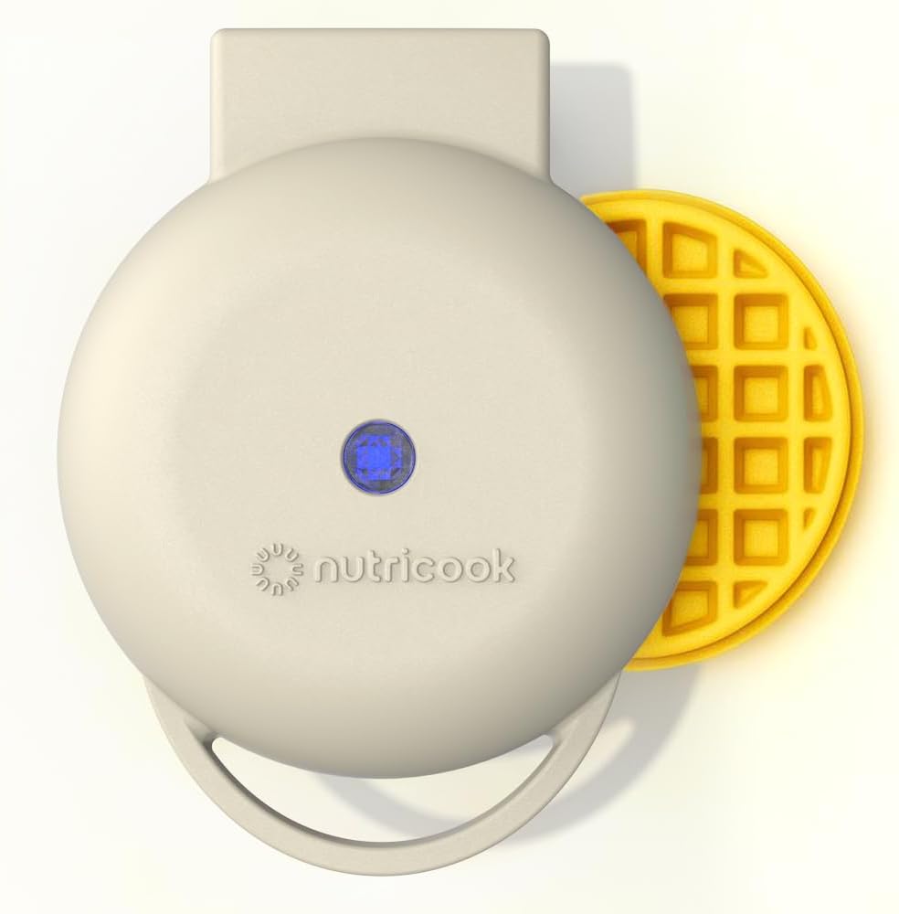 Nutricook NC-WM100B Mini Waffle Maker 10cm Non-Stick Coating Beige