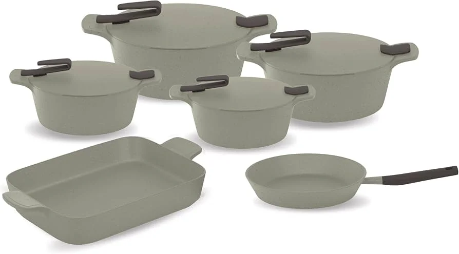طقم أواني طهي جرانيت من  Pyrex مكون من 10 قطع (العلبة تالفة