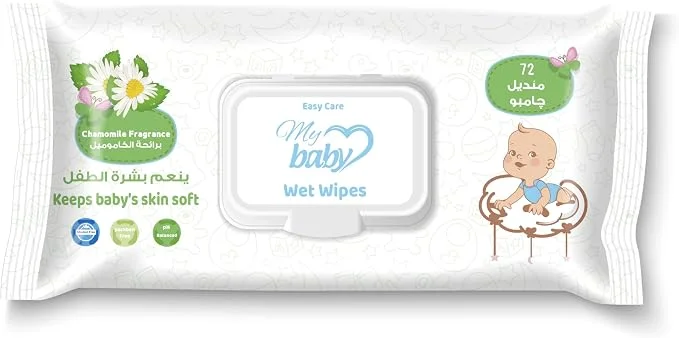 Easy Care Baby Wipes with Chamomile Scent – 72 Wipes