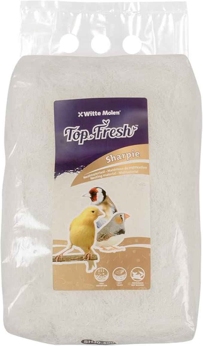 قطن ألياف طبيعية لعش الطيور Top Fresh Sharpie White زنة 500 جرام من Witte Molen