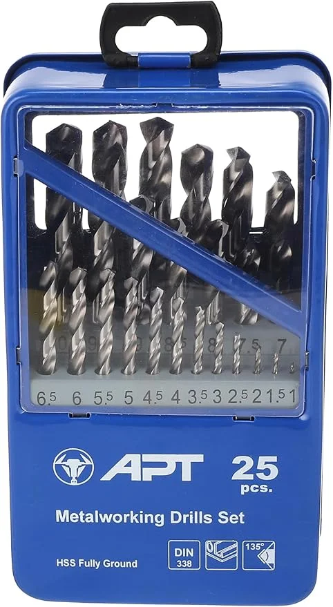 طقم بنط حفر فول ستيل 25 قطعة ساق مستقيم مقاسات من 1 إلى 13 مم – مجموعة احترافية للحفر