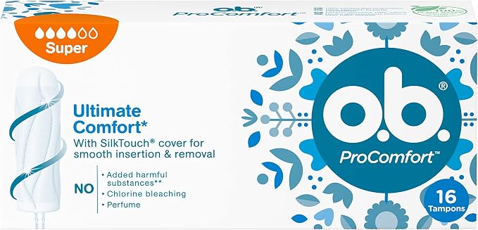 o.b. ProComfort Super Tampons SilkTouch Technology Pack of 16