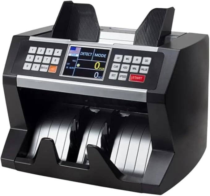 LG800 Front Loading Money Counter with Adjustable Counting Speed for Multi-Currency Cash Counting