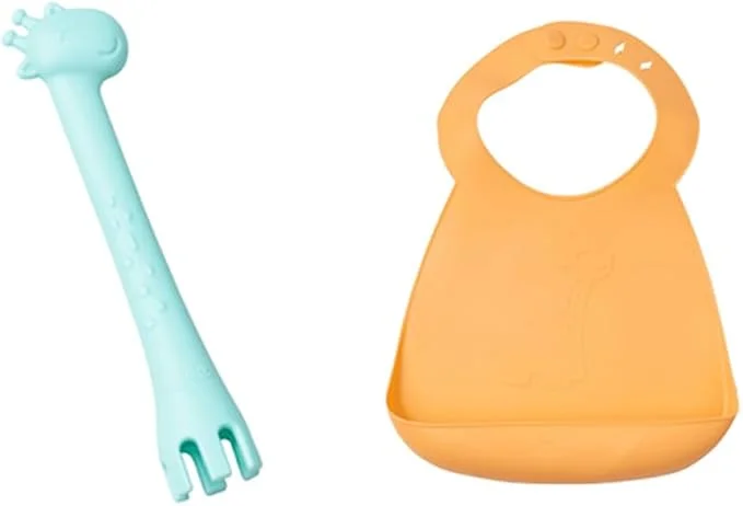 Wee Baby Silicone Spoon and Bib Set for Kids