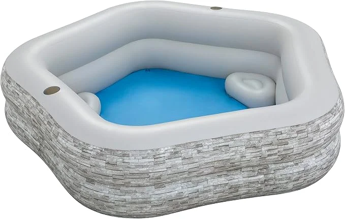 Bestway TruPrint Stone Family Pool – 2.13 × 2.06 × 0.53 m