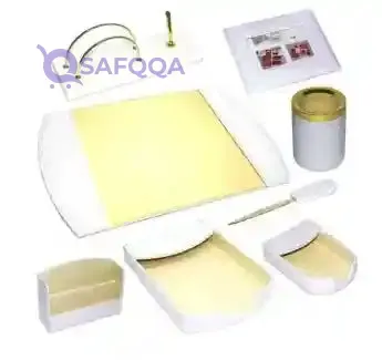 FIS 8-Piece PU Desk Set White Gold Open Box