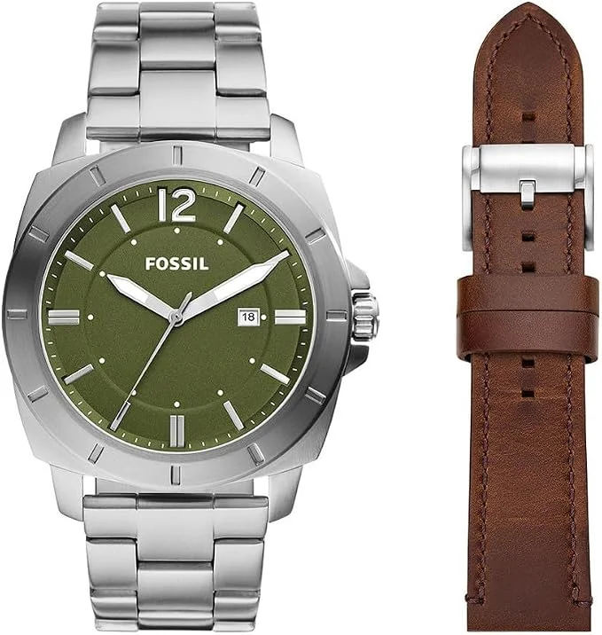 Fossil Men's Watch & Bracelet Set Stainless Steel