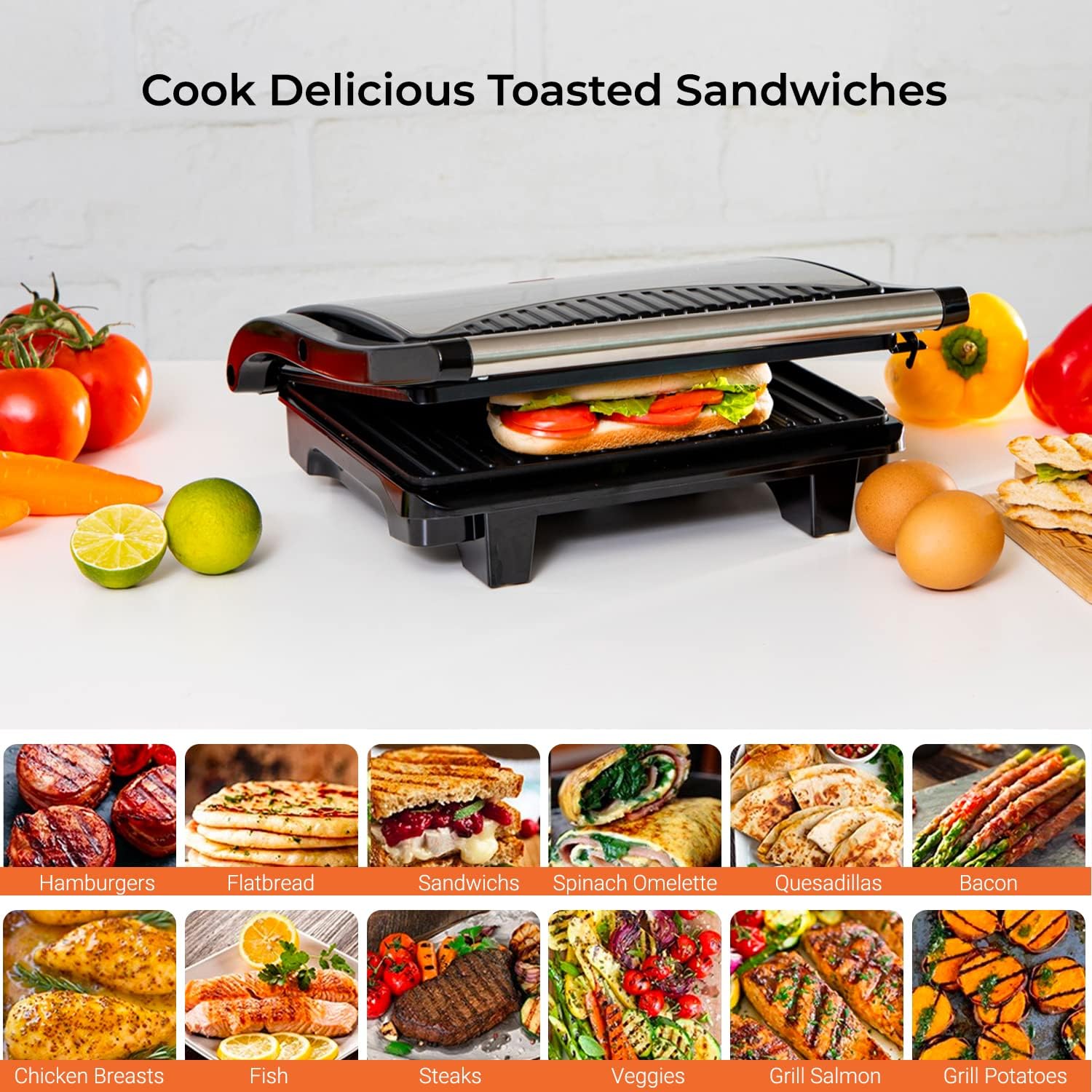 Geepas Stainless Steel Grill Maker –( Minor Button Damage)