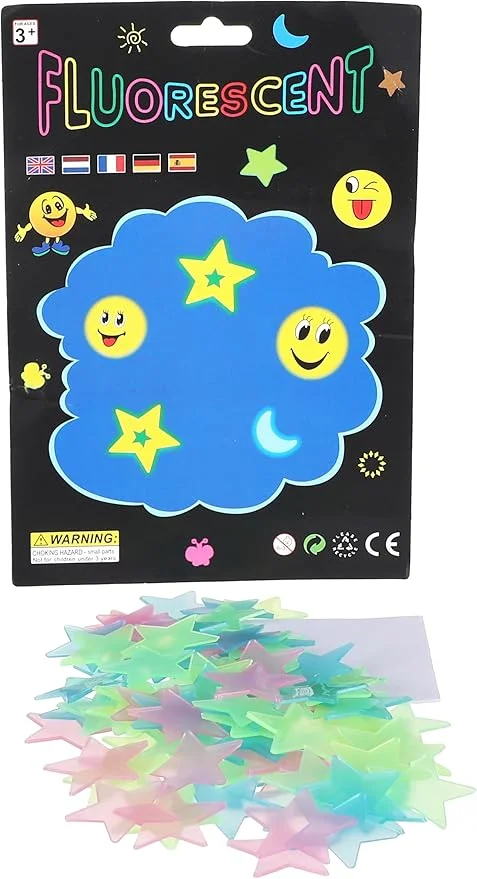 100-Piece 3D Glow in the Dark Star Wall Stickers