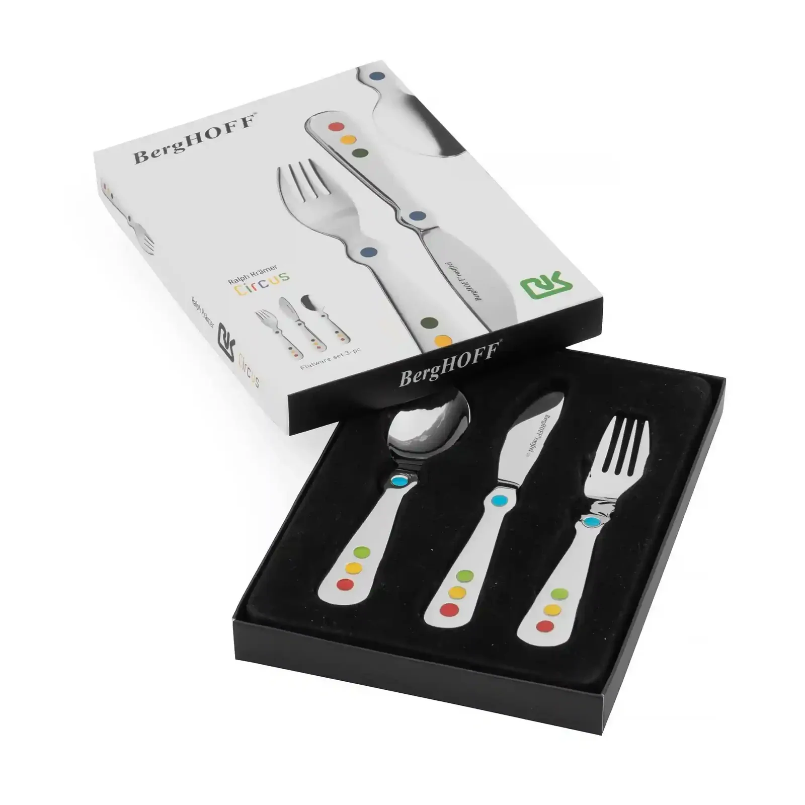 BergHOFF 3-Piece Flatware Set Stainless Steel – Fork Spoon Knife Cutlery Set