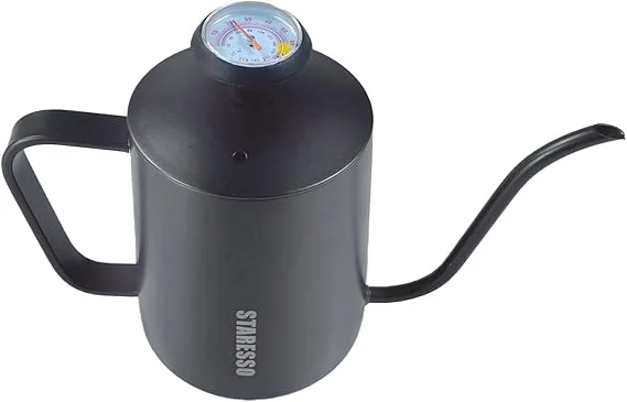 (STARESSO Hand Drip Coffee Kettle 550ml – Stainless Steel Gooseneck with Thermometer ( Minor Scratches & Damaged Box
