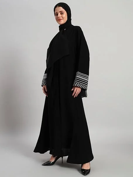 Anta Women's Embroidered  Maxi Abaya with Hijab