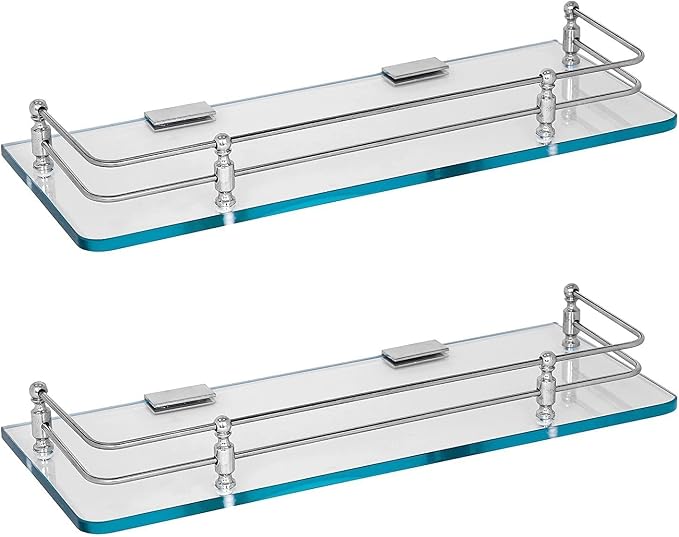 Plantex  Glass Shelf Pack of 2 for Bathroom
